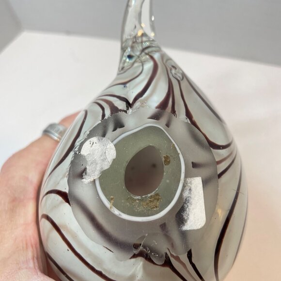 Handcrafted Glass Rooster Figurine With Red Comb & Tail Accents - Picture 6 of 9